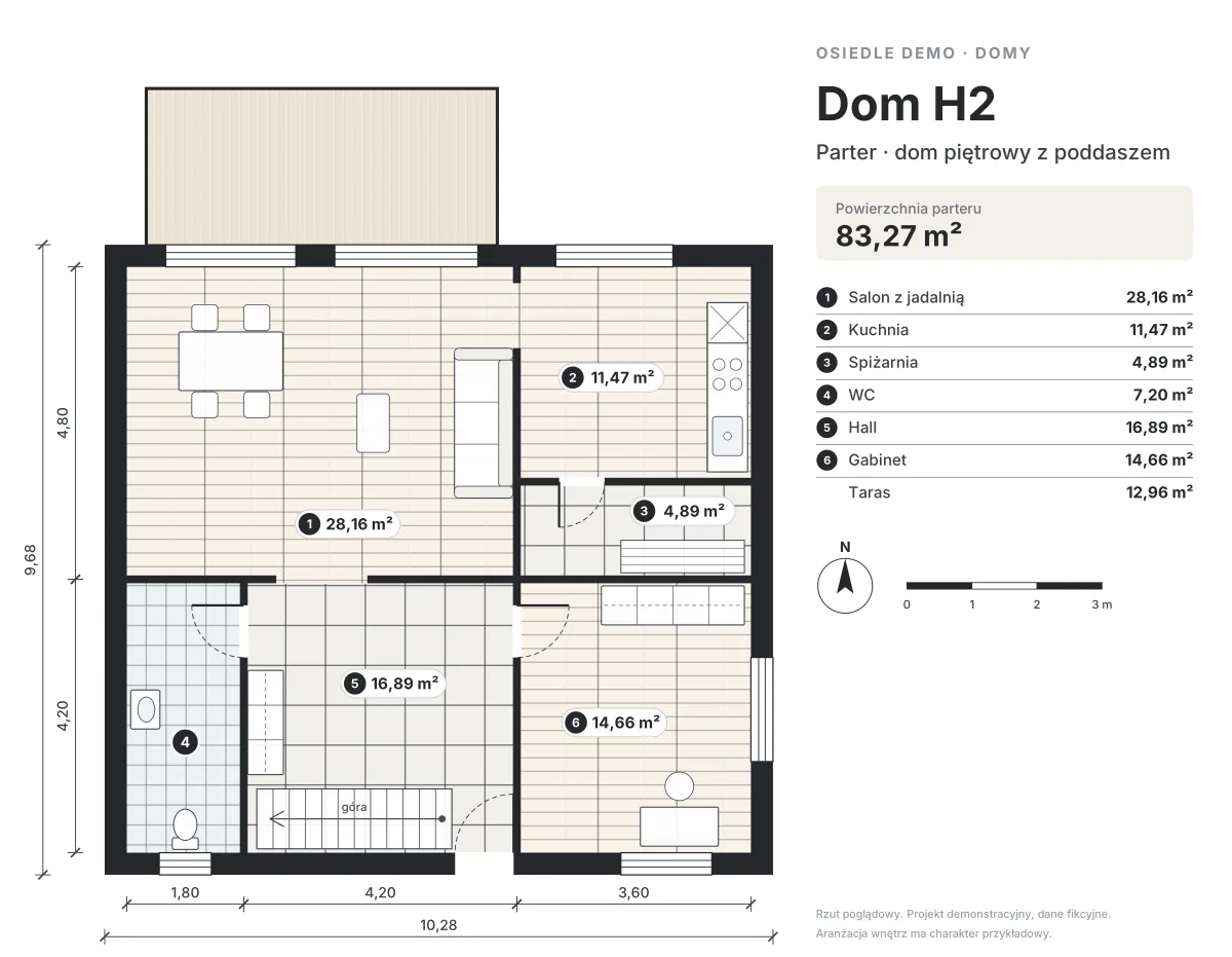 Rzut domu H2 — parter